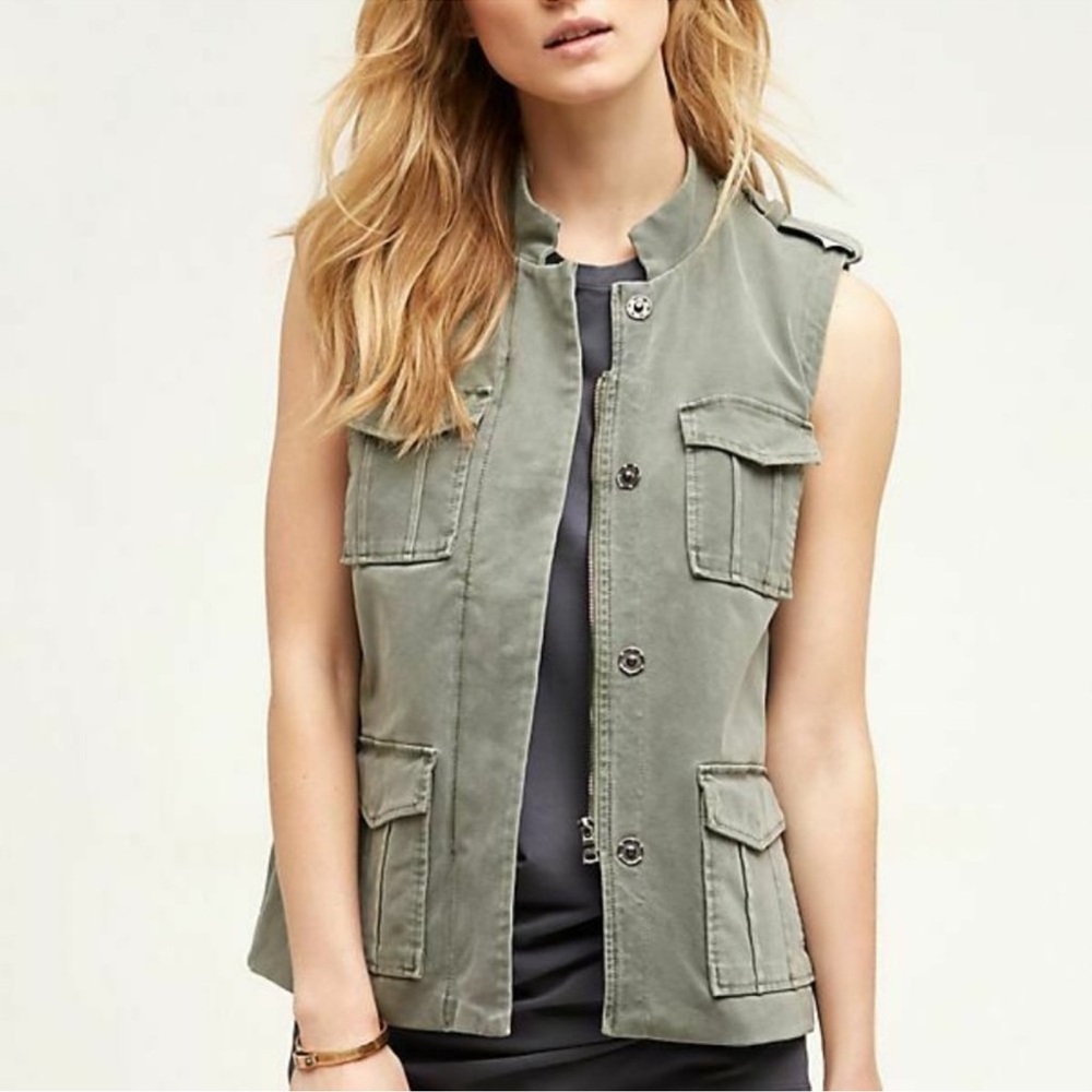 ANTHRO MARRAKECH LIGHT MOSS GREEN VEST